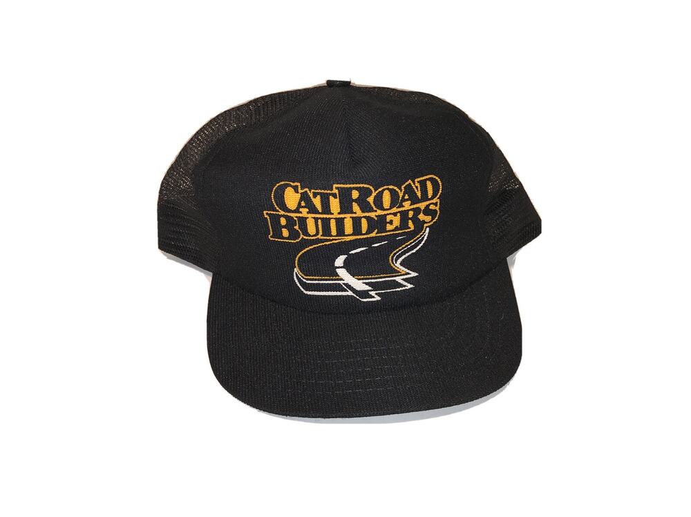Cat Road Builders Old Stock SnapBack Cap Trucker Hat USA Made CAT Vintage